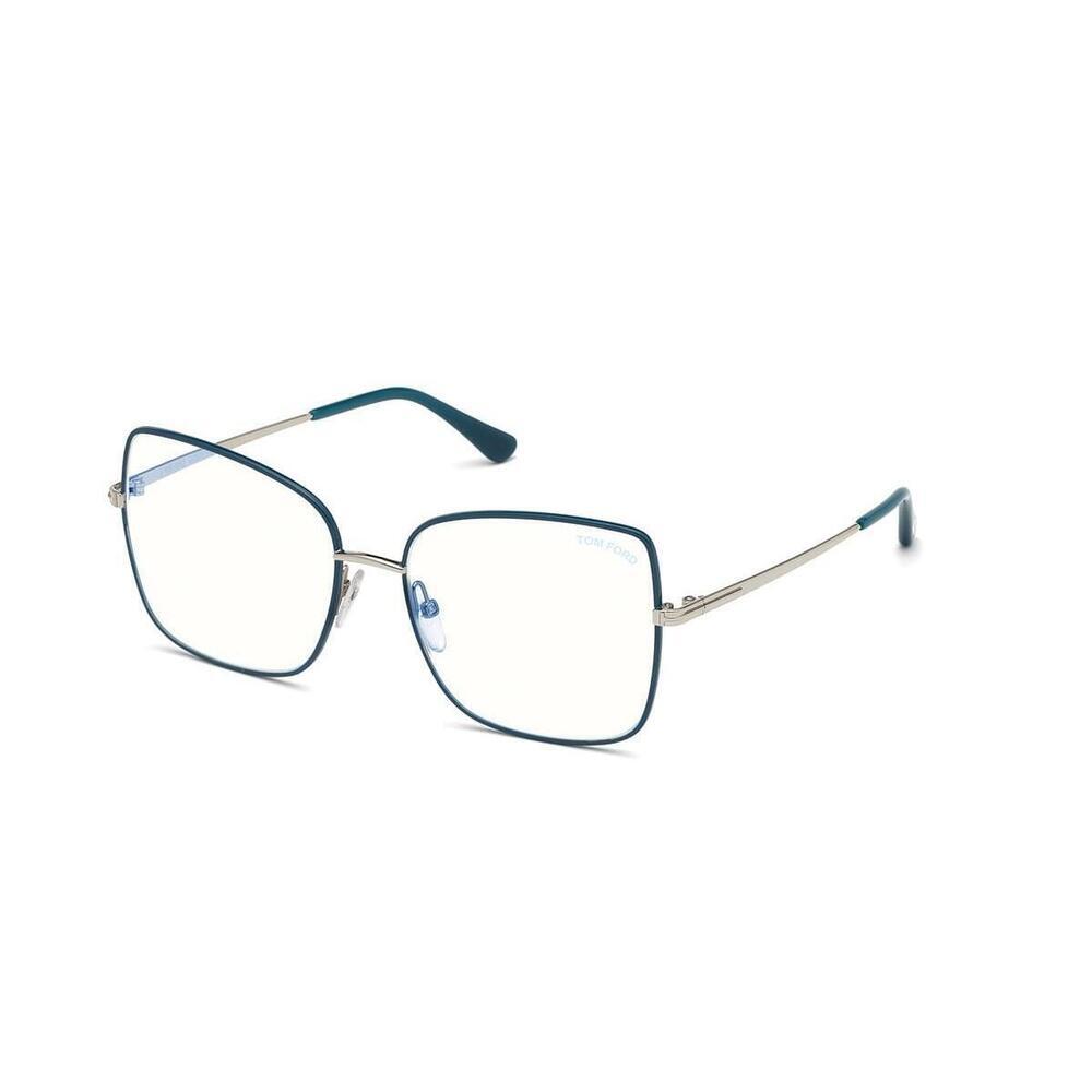 NWT Tom Ford FT5613B Blue Silver 56mm Eyeglasses